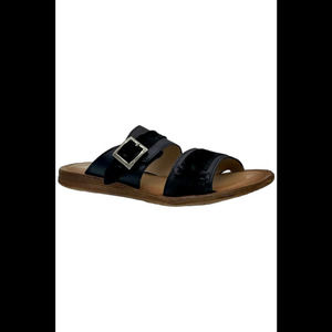 Miz Mooz Black Slide Sandals with Silver Buckle